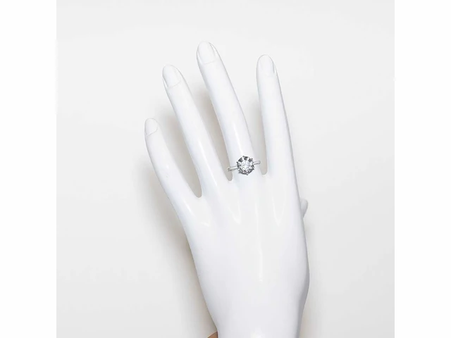 18 krt. wit gouden ring met diamant 4,04 crt. - afbeelding 8 van  21