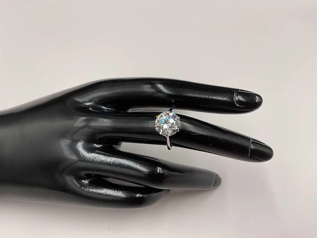 18 krt. wit gouden ring met diamant 4,04 crt. - afbeelding 1 van  21