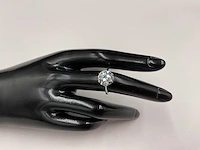18 krt. wit gouden ring met diamant 4,04 crt. - afbeelding 1 van  21