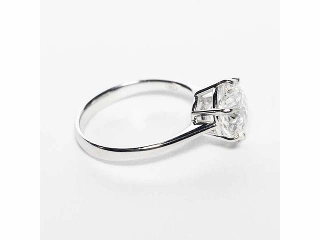 18 krt. wit gouden ring met diamant 4,04 crt. - afbeelding 14 van  21