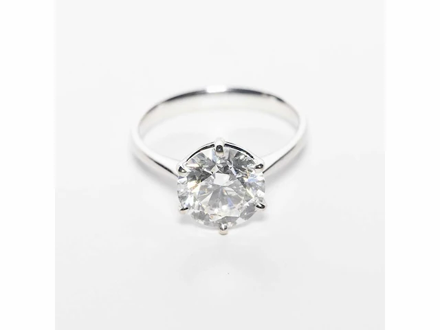 18 krt. wit gouden ring met diamant 4,04 crt. - afbeelding 12 van  21