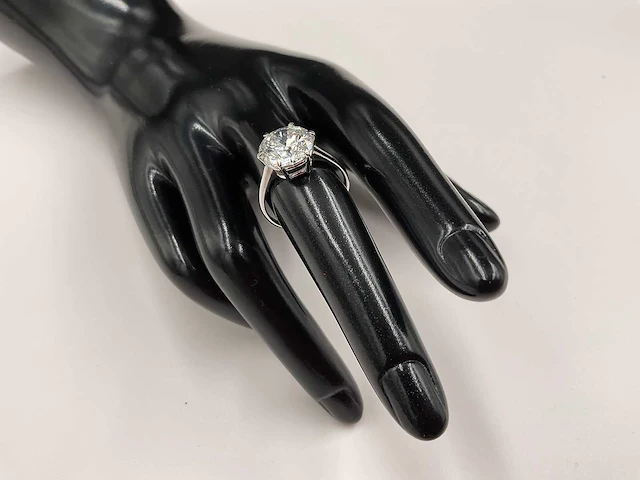 18 krt. wit gouden ring met diamant 4,04 crt. - afbeelding 18 van  21