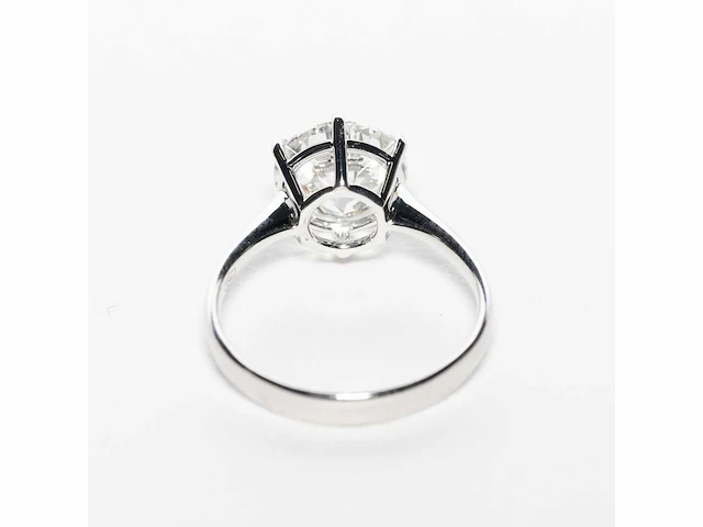 18 krt. wit gouden ring met diamant 4,04 crt. - afbeelding 19 van  21