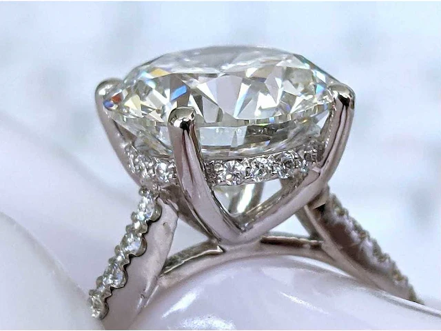 18 krt. wit gouden ring met diamant 4,26 crt - afbeelding 1 van  7
