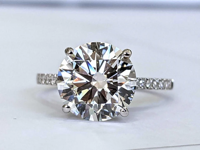 18 krt. wit gouden ring met diamant 4,26 crt - afbeelding 5 van  7