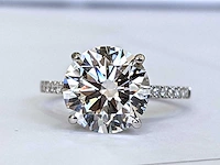 18 krt. wit gouden ring met diamant 4,26 crt - afbeelding 5 van  7