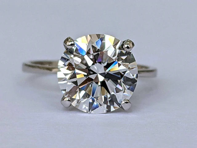 18 krt wit gouden ring met diamant 4,51 crt - afbeelding 5 van  7