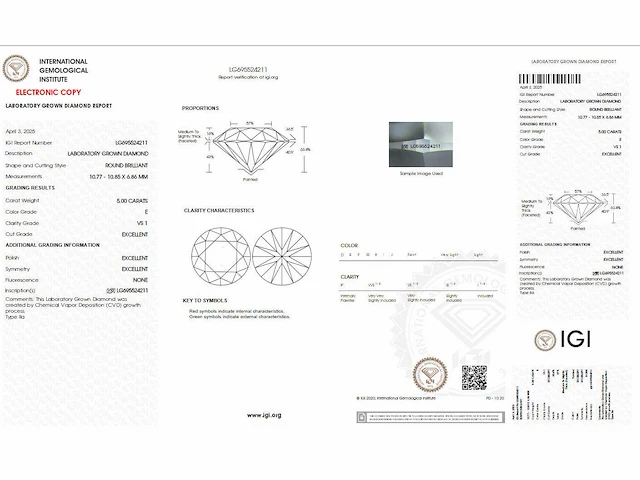 18 krt wit gouden ring met diamant 5,00 crt - afbeelding 3 van  10