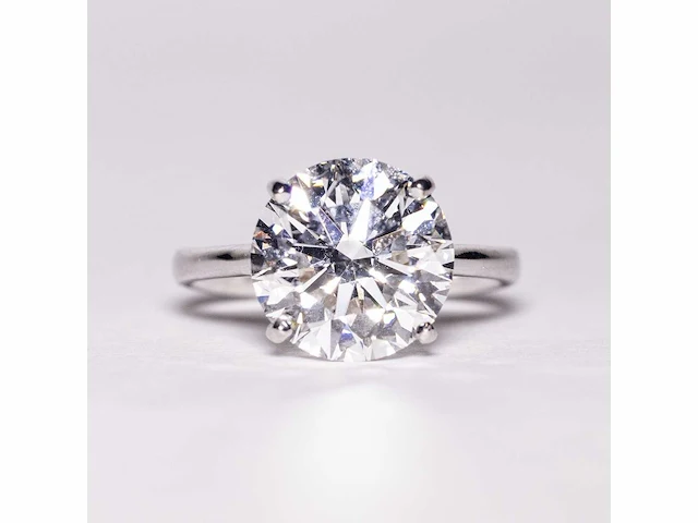 18 krt wit gouden ring met diamant 5,01 crt - afbeelding 1 van  9