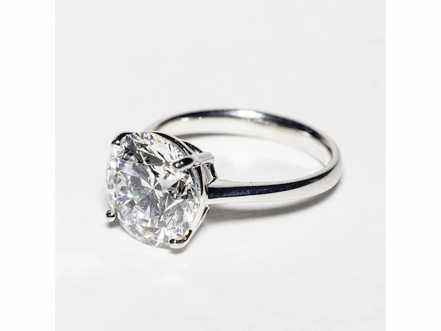 18 krt wit gouden ring met diamant 5,01 crt - afbeelding 2 van  9