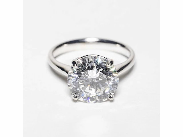 18 krt wit gouden ring met diamant 5,01 crt - afbeelding 4 van  9