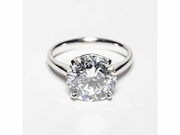 18 krt wit gouden ring met diamant 5,01 crt - afbeelding 4 van  9