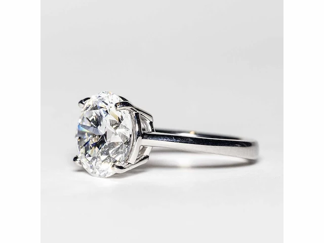 18 krt wit gouden ring met diamant 5,01 crt - afbeelding 5 van  9