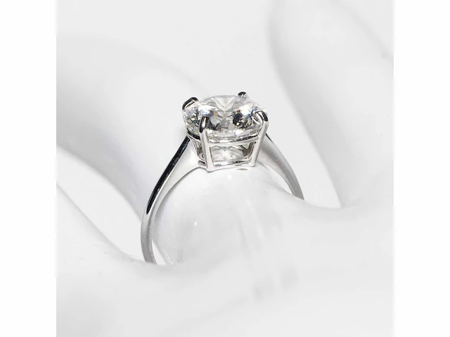 18 krt wit gouden ring met diamant 5,01 crt - afbeelding 6 van  9