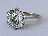 18 krt wit gouden ring met diamant 5.01crt - afbeelding 1 van  6