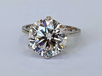18 krt wit gouden ring met diamant 5.01crt - afbeelding 2 van  6