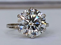 18 krt wit gouden ring met diamant 5.01crt - afbeelding 4 van  6
