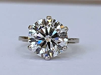 18 krt wit gouden ring met diamant 5.01crt - afbeelding 6 van  6