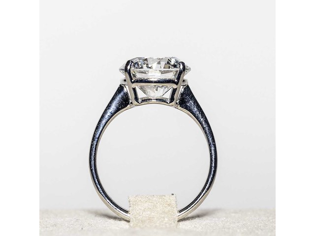 18 krt. wit gouden ring met diamant 5,05 crt. - afbeelding 3 van  19