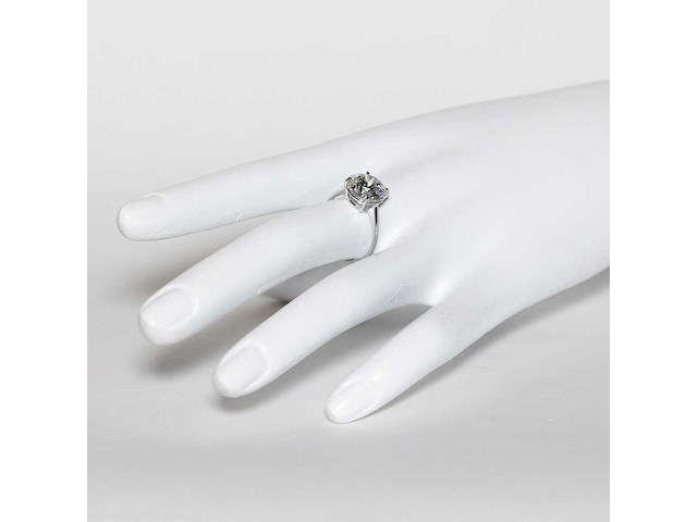 18 krt. wit gouden ring met diamant 5,05 crt. - afbeelding 4 van  19