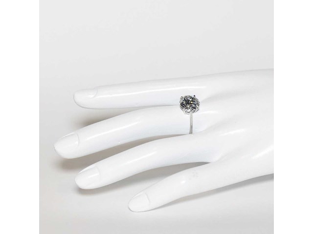 18 krt. wit gouden ring met diamant 5,05 crt. - afbeelding 8 van  19