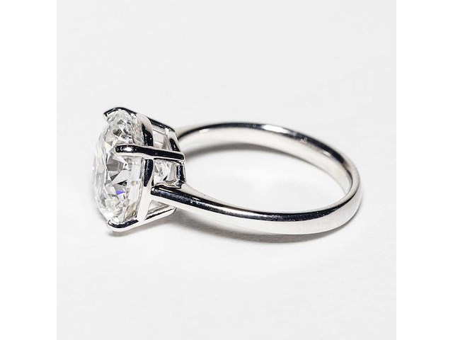 18 krt. wit gouden ring met diamant 5,05 crt. - afbeelding 1 van  19