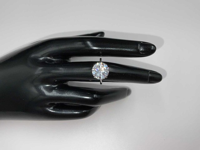 18 krt. wit gouden ring met diamant 5,05 crt. - afbeelding 12 van  19