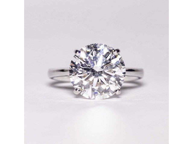 18 krt. wit gouden ring met diamant 5,05 crt. - afbeelding 13 van  19