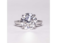 18 krt. wit gouden ring met diamant 5,05 crt. - afbeelding 13 van  19