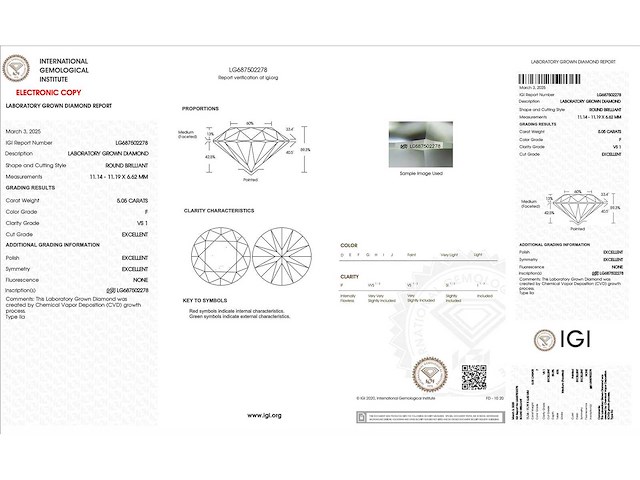 18 krt. wit gouden ring met diamant 5,05 crt. - afbeelding 14 van  19
