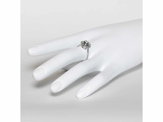 18 krt. wit gouden ring met diamant 5,05 crt. - afbeelding 3 van  18