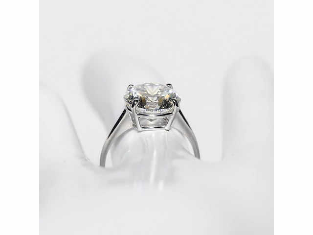 18 krt. wit gouden ring met diamant 5,05 crt. - afbeelding 6 van  18