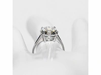 18 krt. wit gouden ring met diamant 5,05 crt. - afbeelding 6 van  18