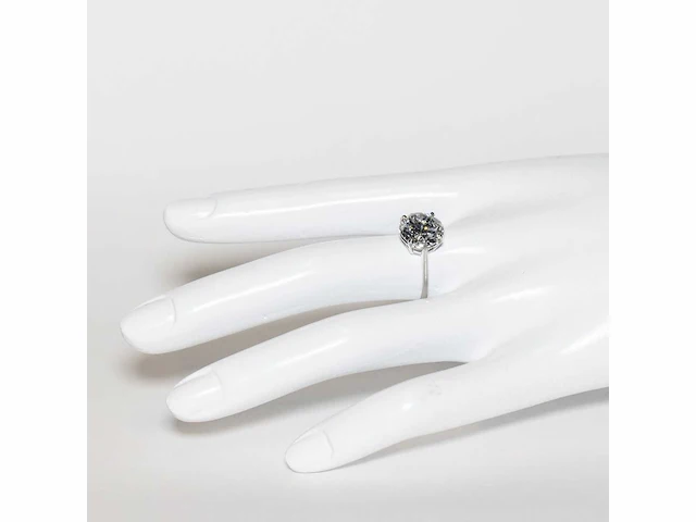 18 krt. wit gouden ring met diamant 5,05 crt. - afbeelding 7 van  18
