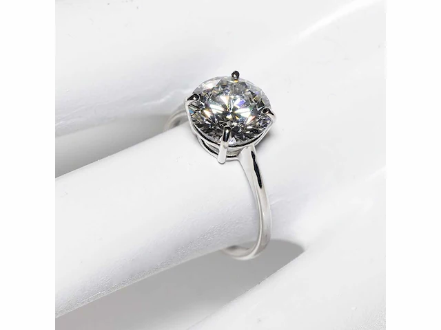 18 krt. wit gouden ring met diamant 5,05 crt. - afbeelding 8 van  18