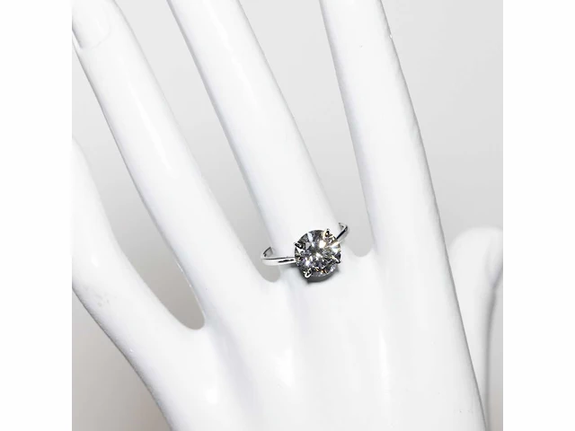 18 krt. wit gouden ring met diamant 5,05 crt. - afbeelding 10 van  18
