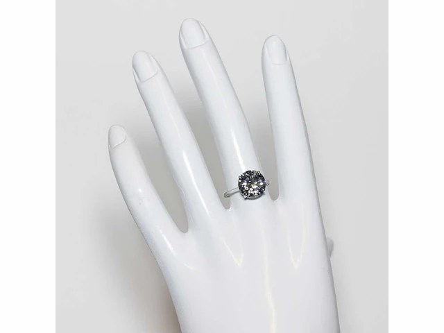 18 krt. wit gouden ring met diamant 5,05 crt. - afbeelding 14 van  18