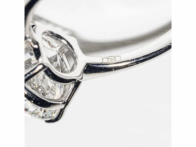 18 krt. wit gouden ring met diamant 5,05 crt. - afbeelding 17 van  18