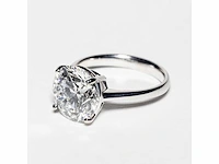 18 krt wit gouden ring met diamant 5.08 crt - afbeelding 2 van  9