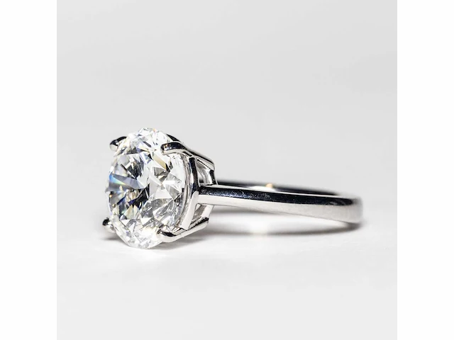 18 krt wit gouden ring met diamant 5.08 crt - afbeelding 3 van  9
