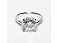 18 krt wit gouden ring met diamant 5.08 crt - afbeelding 6 van  9