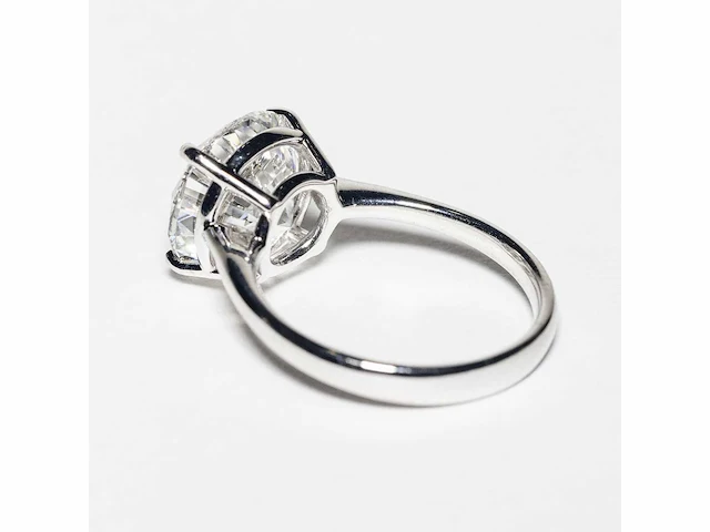 18 krt wit gouden ring met diamant 5.08 crt - afbeelding 7 van  9