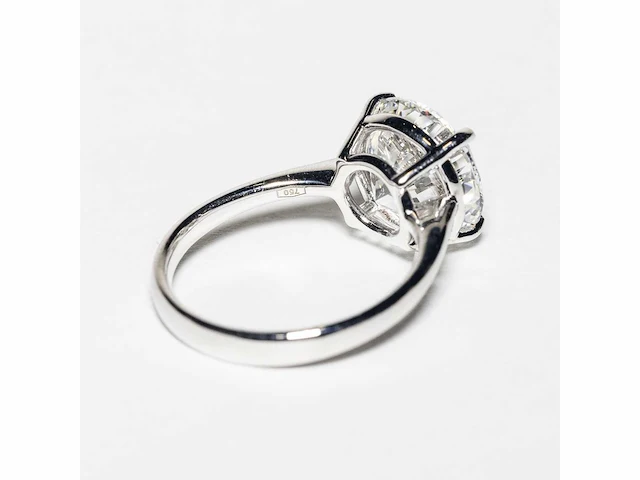 18 krt wit gouden ring met diamant 5.08 crt - afbeelding 9 van  9