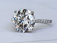18 krt. wit gouden ring met diamant 5,20 crt. - afbeelding 5 van  8