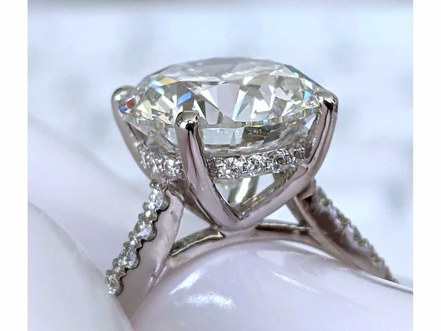 18 krt. wit gouden ring met diamant 5,20 crt. - afbeelding 3 van  8