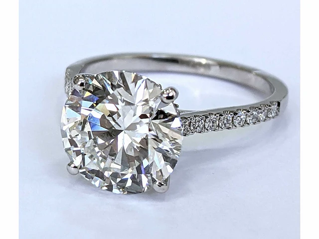 18 krt. wit gouden ring met diamant 5,20 crt. - afbeelding 4 van  8