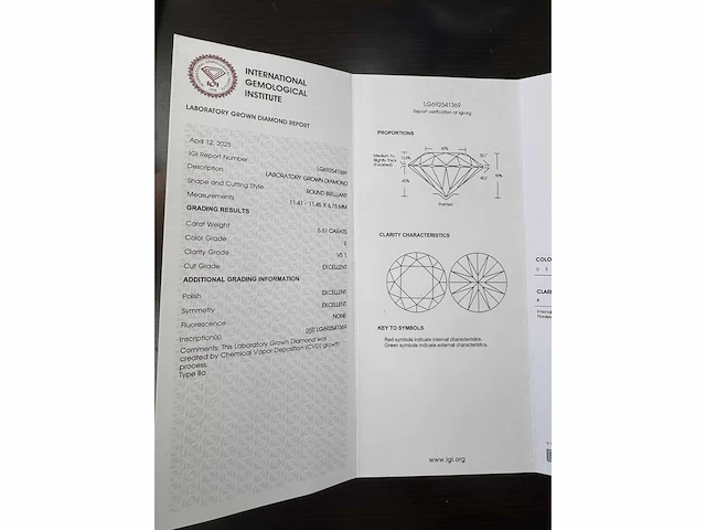 18 krt wit gouden ring met diamant 5,51 crt - afbeelding 2 van  7