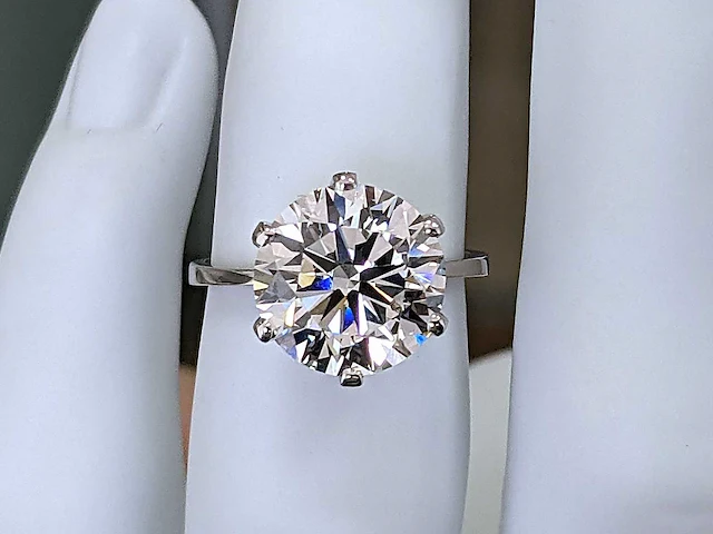 18 krt wit gouden ring met diamant 5,51 crt - afbeelding 7 van  7