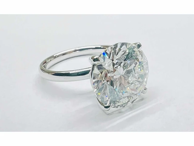 18 krt wit gouden ring met diamant 7,01 crt - afbeelding 2 van  5