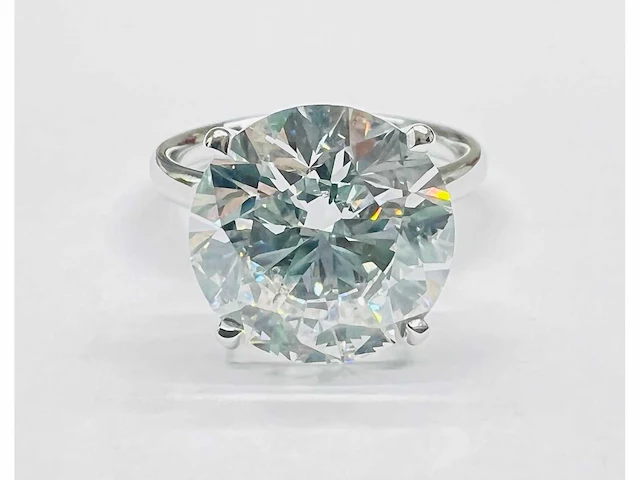 18 krt wit gouden ring met diamant 7,01 crt - afbeelding 5 van  5